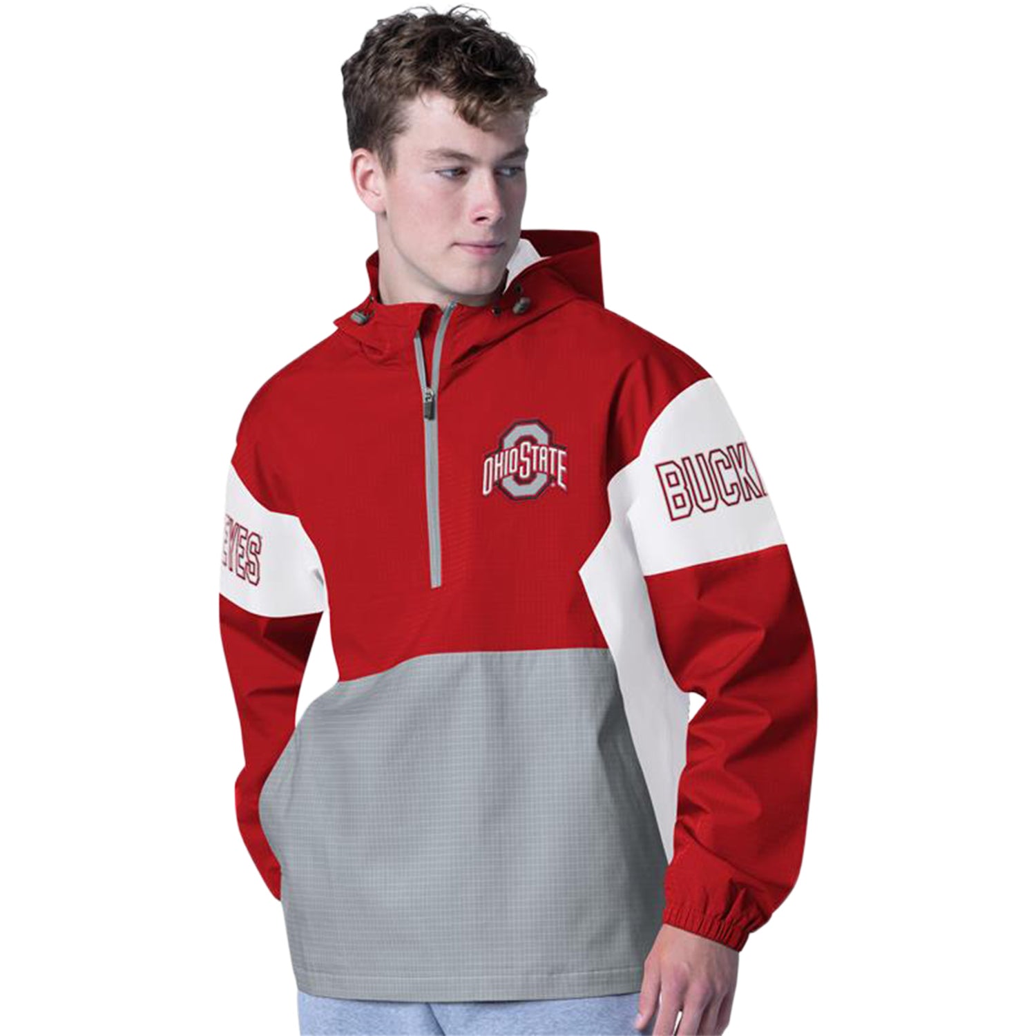 Ohio State Buckeyes Tailgate Windbreaker Jacket In Red - Front View