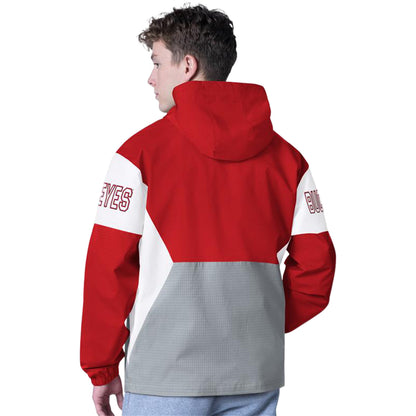 Ohio State Buckeyes Tailgate Windbreaker Jacket In Red - Back View