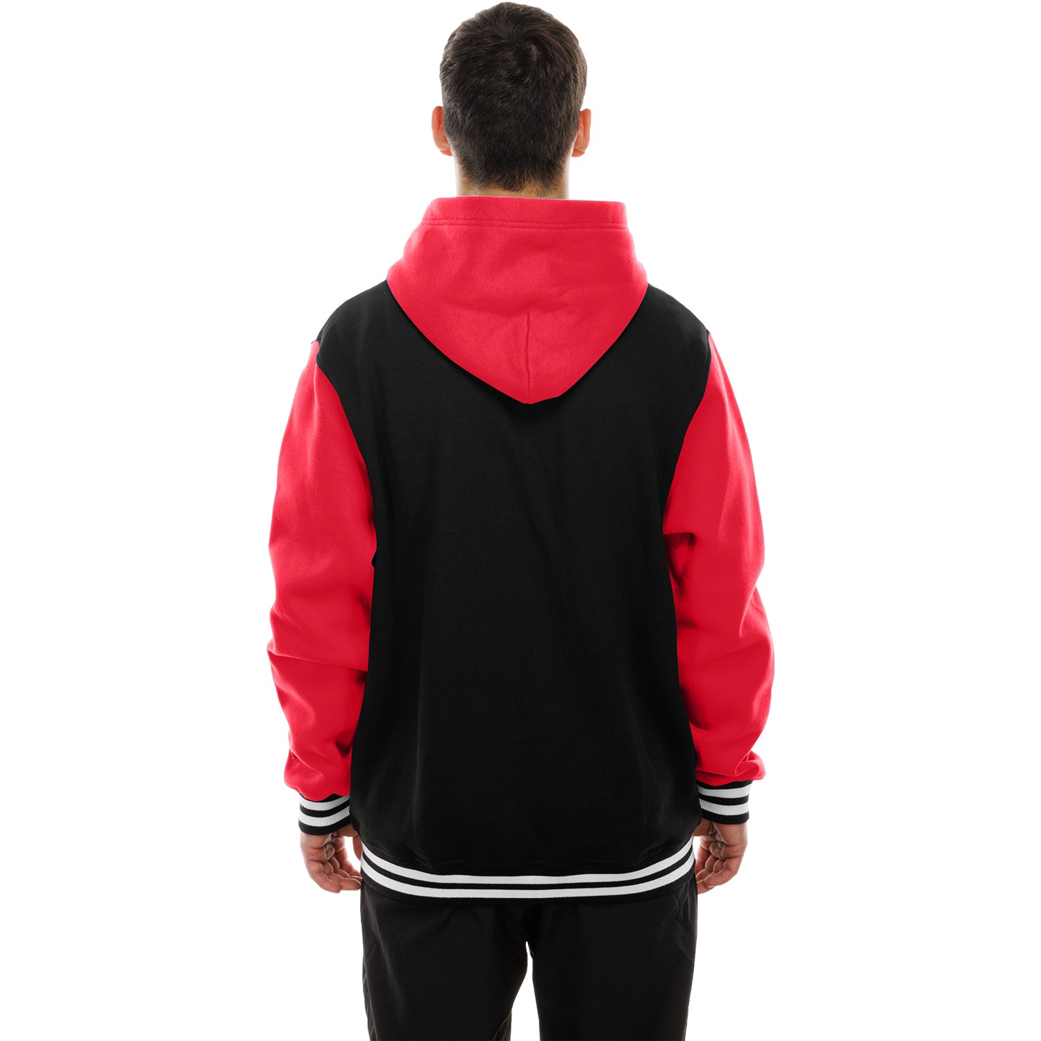Ohio State Buckeyes New Era Letterman Snap Jacket In Black - Back View