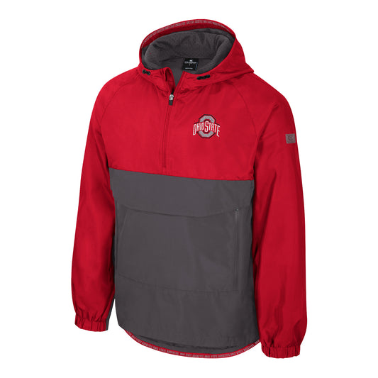 Ohio State Buckeyes Gives Back Anorak 1/2 Zip Jacket In Scarlet - Front View