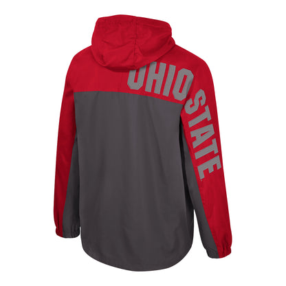 Ohio State Buckeyes Gives Back Anorak 1/2 Zip Jacket In Scarlet - Back View