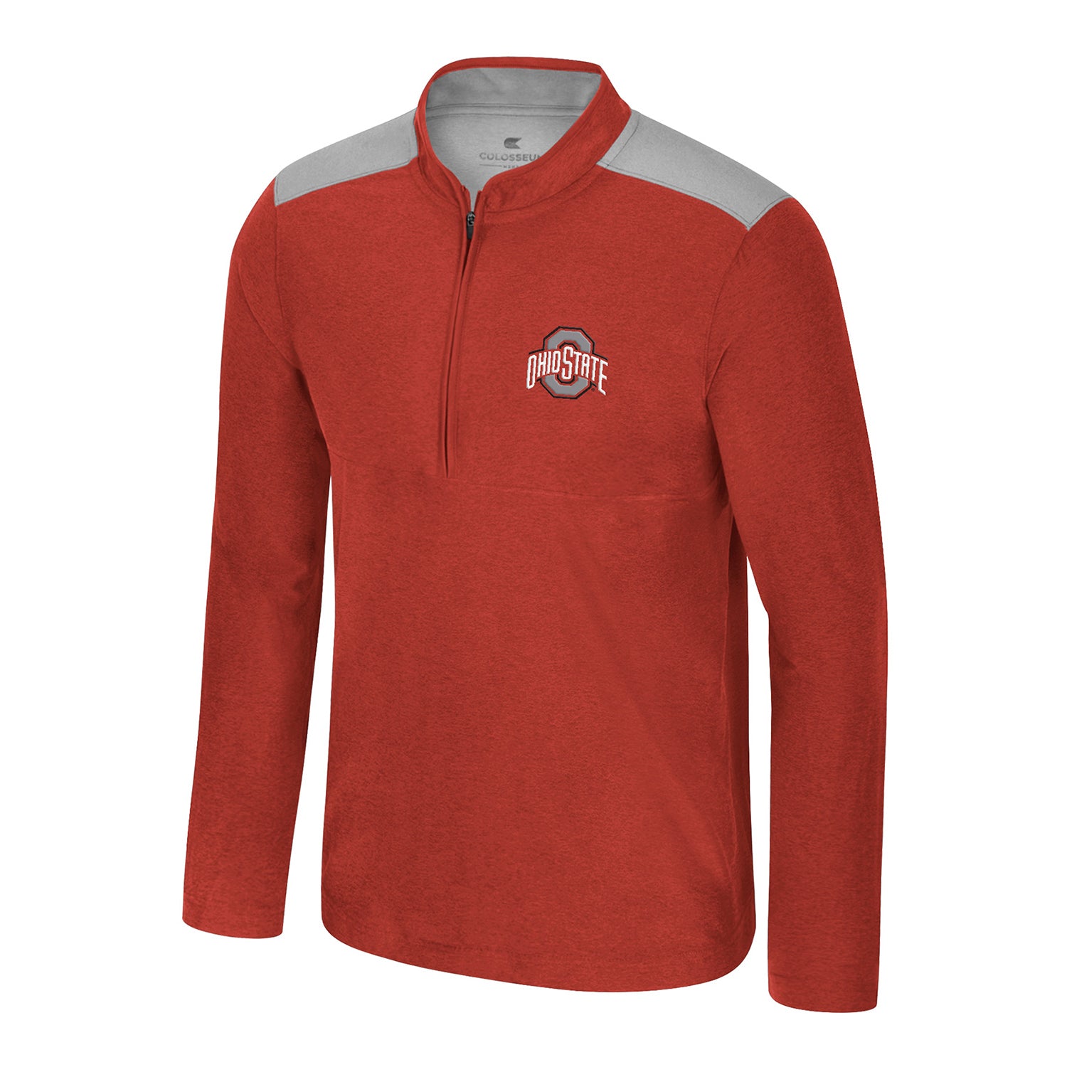 Ohio State Buckeyes Cloud 1/2 Zip Jacket In Red - Front View