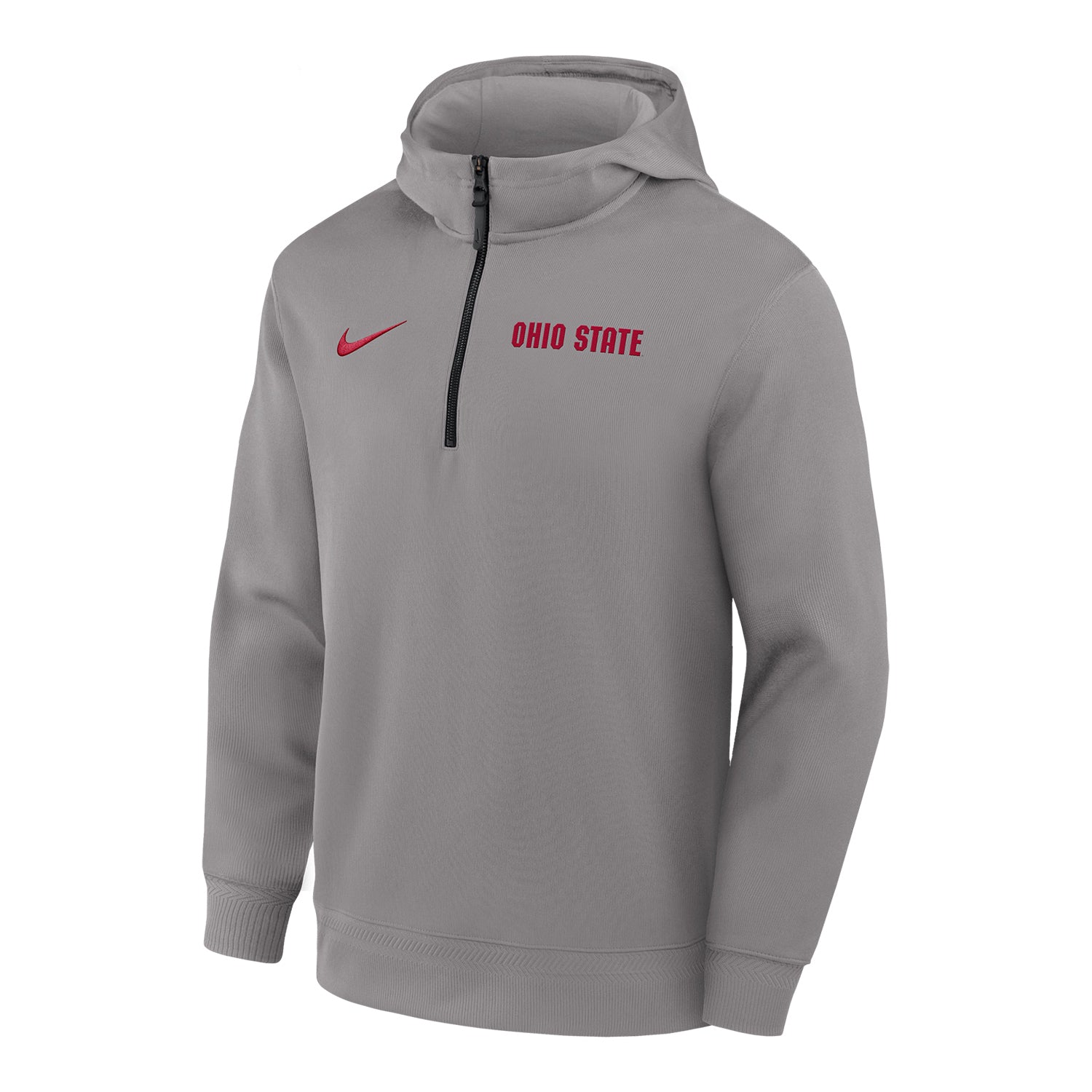 Ohio State Buckeyes Nike Coaches Quarter-Zip Jacket In Gray - Front View