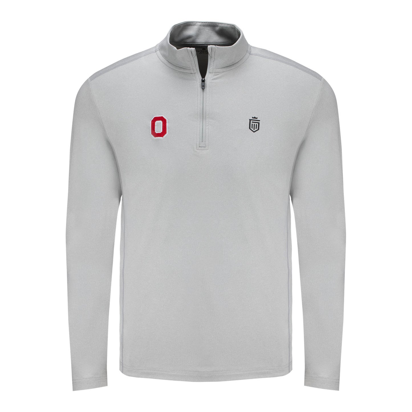 Ohio State Buckeyes Greatness Wins Core Tech 1/4 Zip Jacket In Grey - Front View