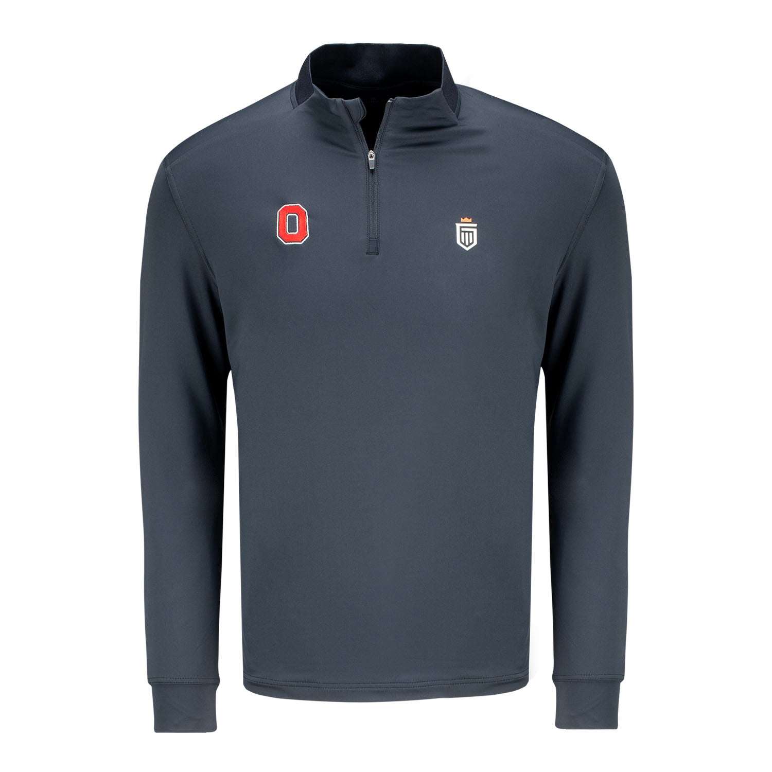 Ohio State Buckeyes Greatness Wins Performance 1/4 Zip Jacket In Grey  - Front View