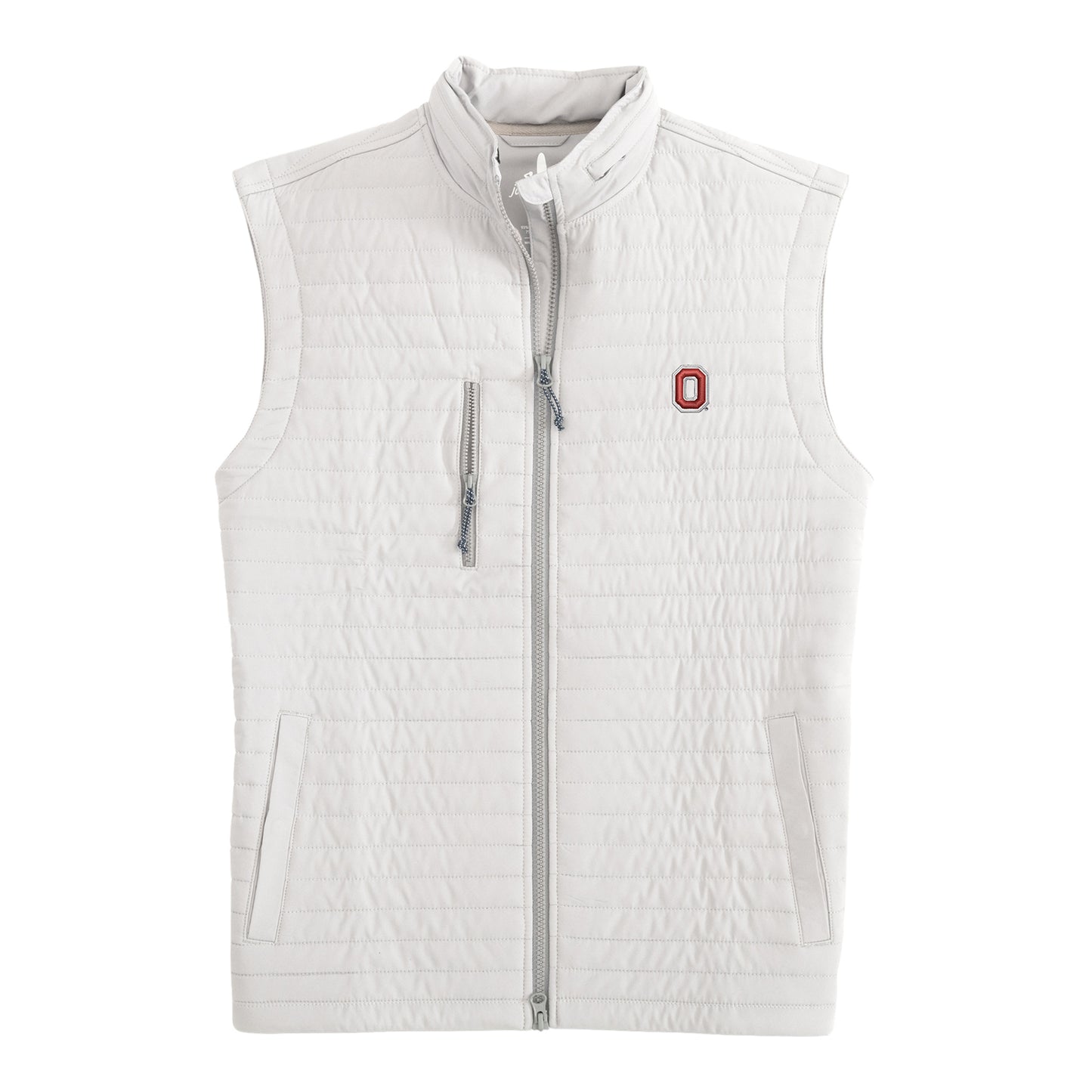 Ohio State Buckeyes Johnnie-O Performance Quilted Vest In White - Front View