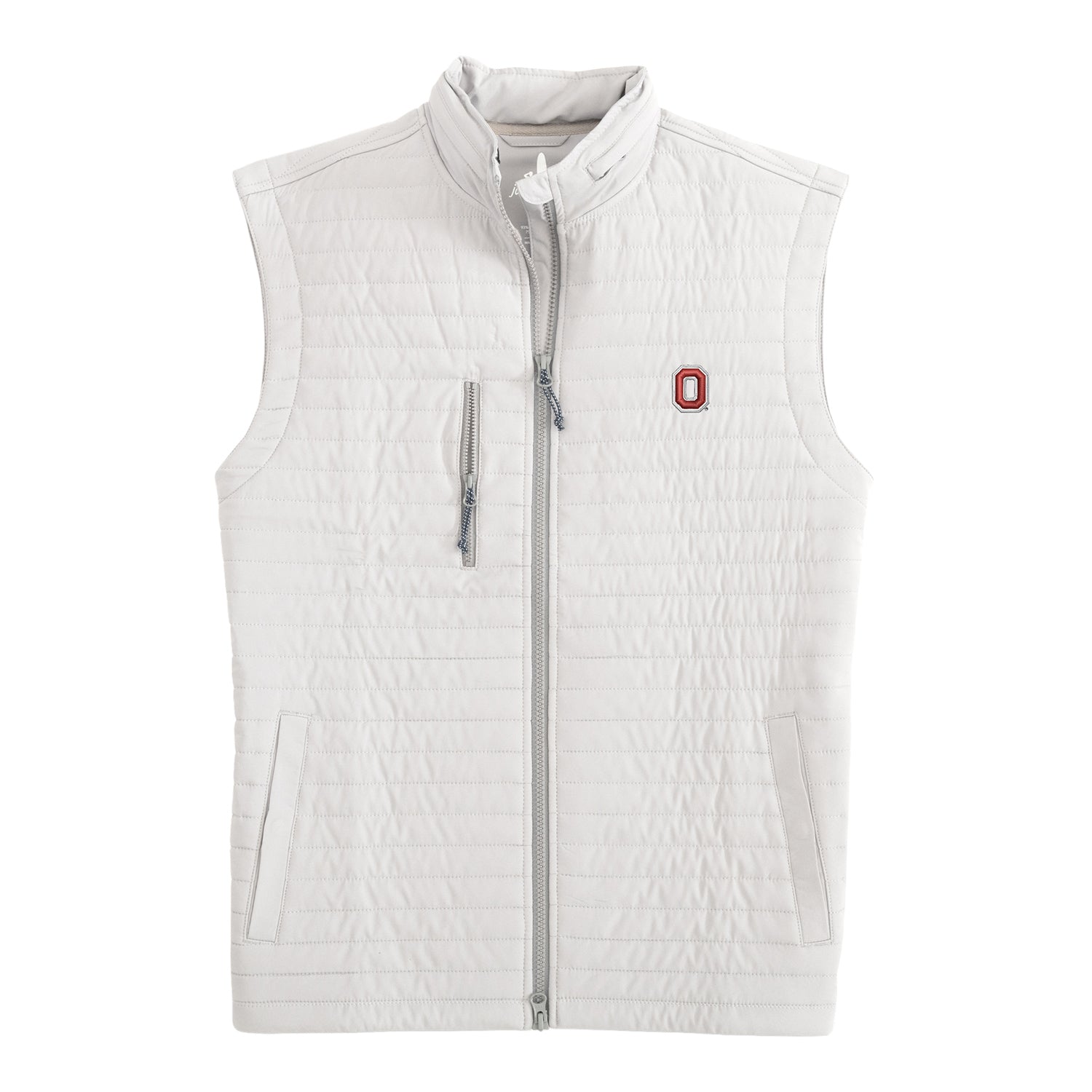 Ohio State Buckeyes Johnnie-O Performance Quilted Vest In White - Front View