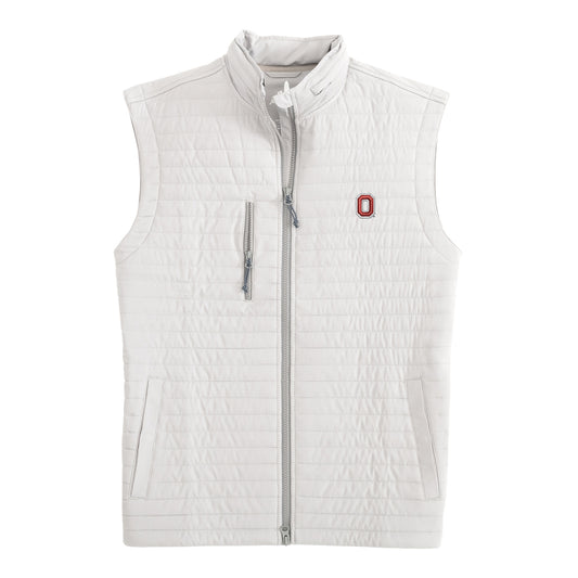 Ohio State Buckeyes Johnnie-O Performance Quilted Vest In White - Front View