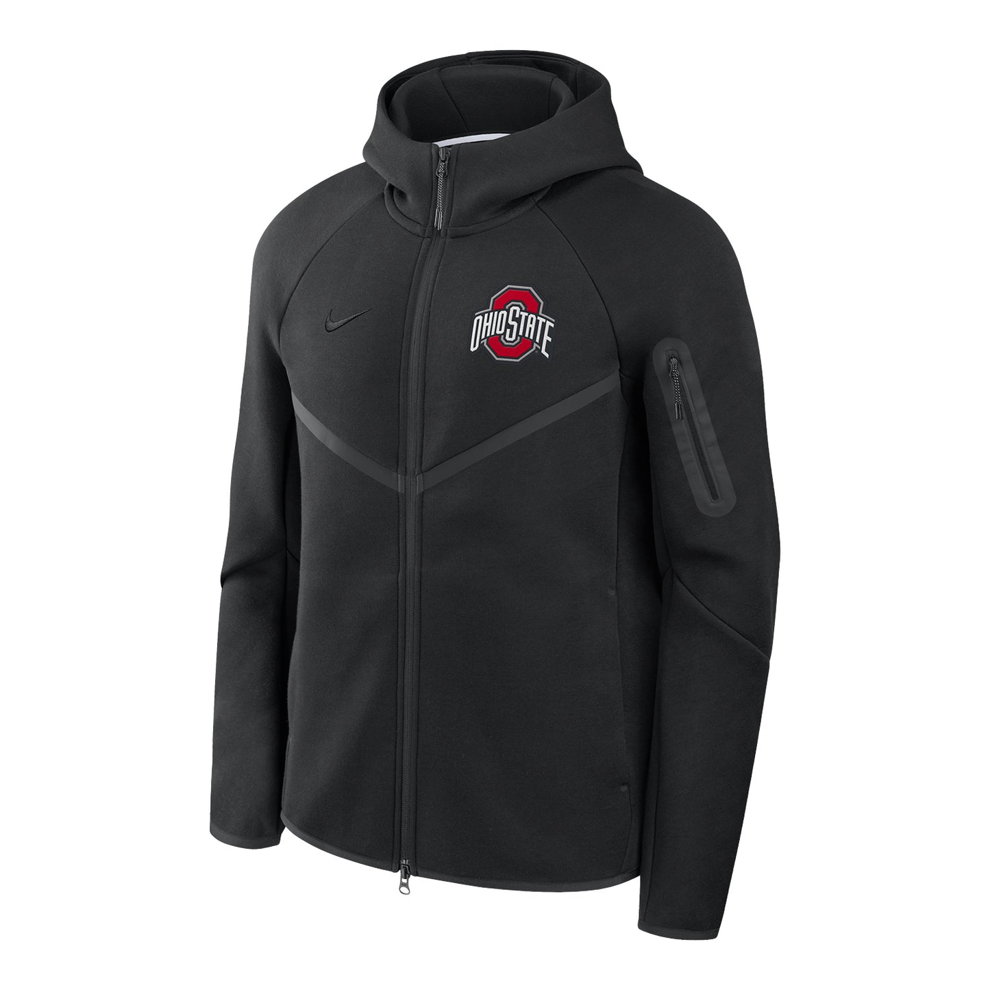 Ohio State Buckeyes Nike Tech Windrunner Hooded Black Jacket - Front View