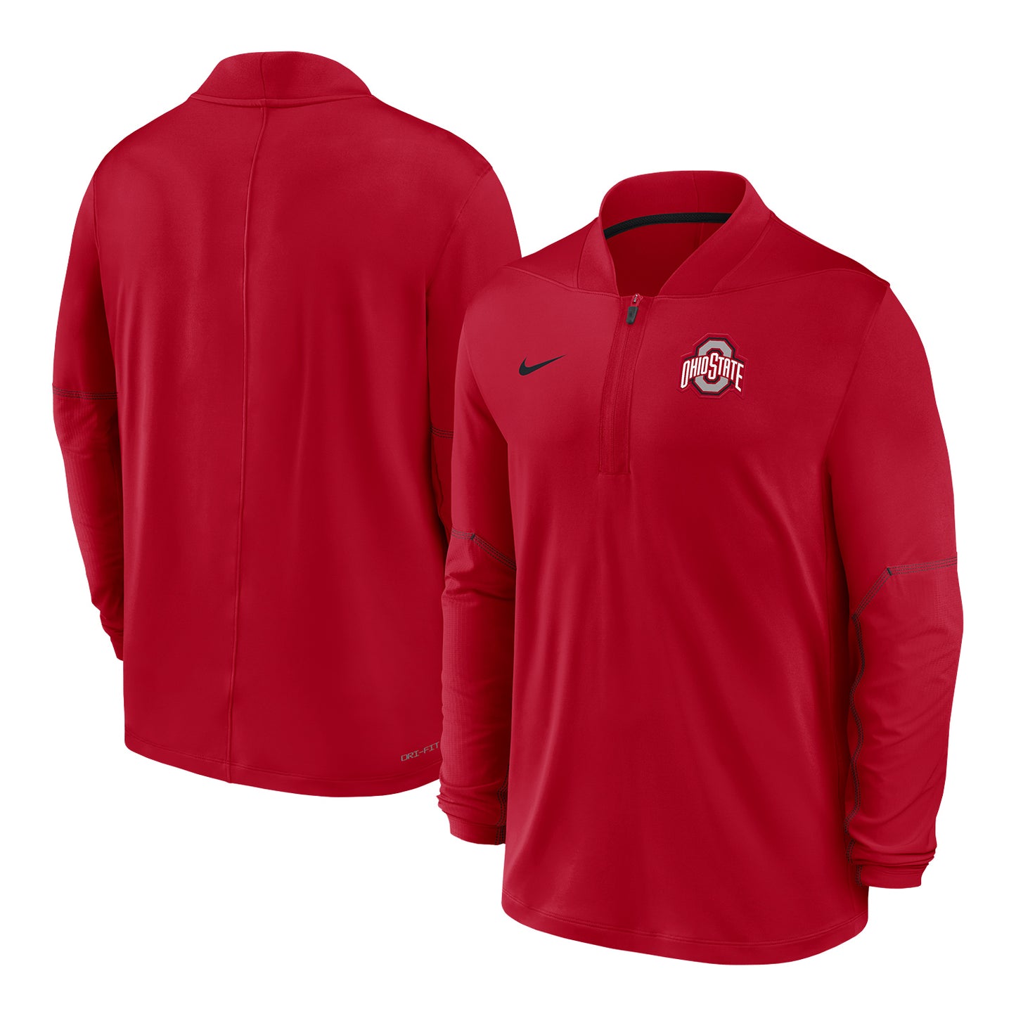 Ohio State Buckeyes Nike Sideline Coach's 1/2 Zip Jacket - FUll View