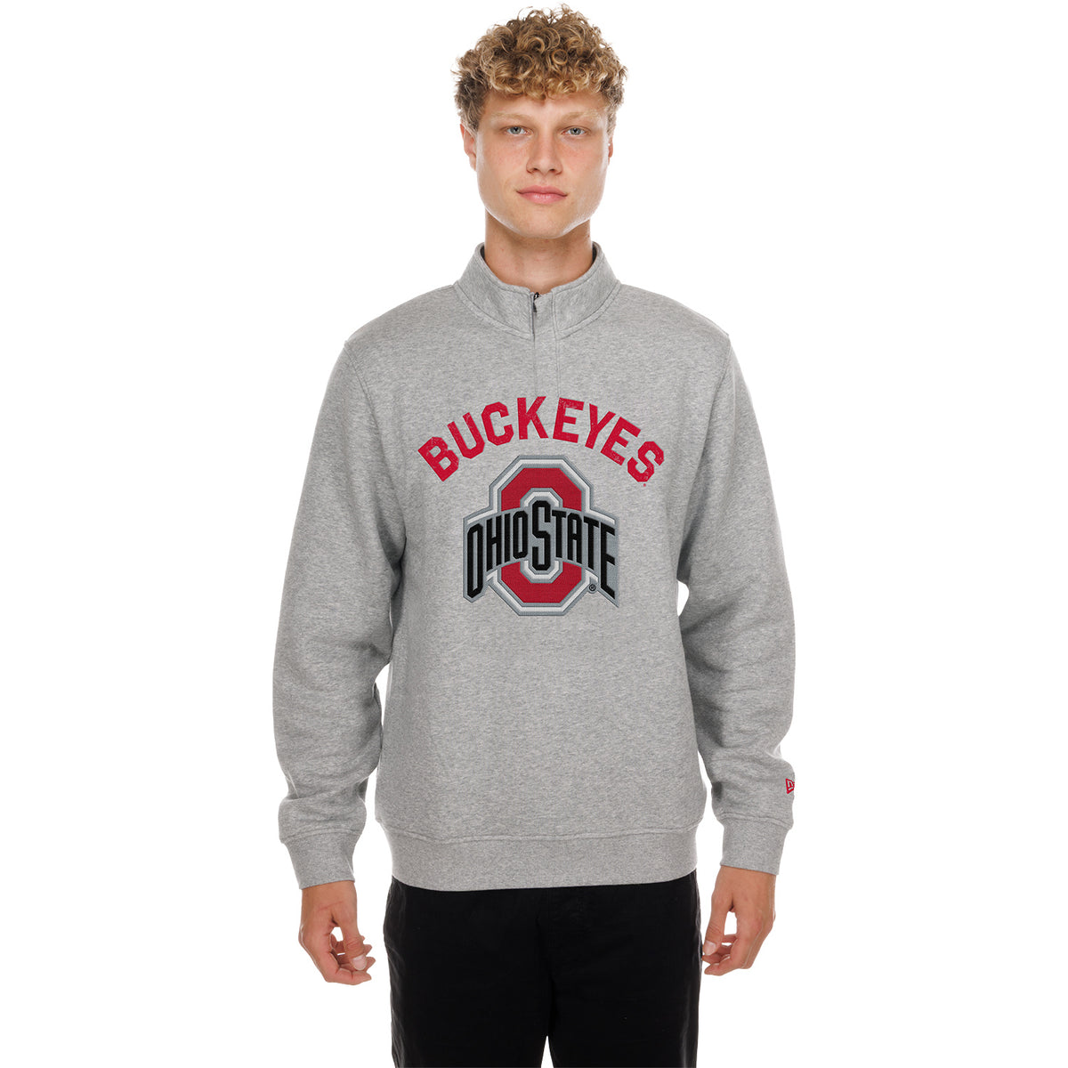 Ohio State Buckeyes New Era Brushed 1/4-Zip Jacket - Front