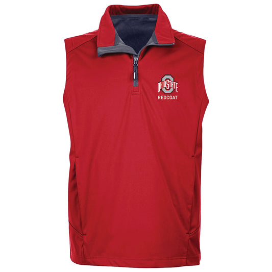 REDCOAT - Ohio State 1/4 Zip Vest - In Scarlet - Front View