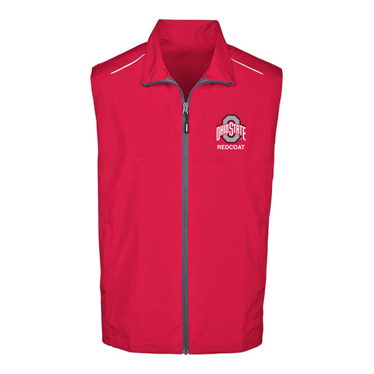 REDCOAT - Ohio State Full Zip Vest - In Scarlet - Front View