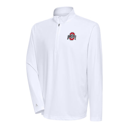 Ohio State Buckeyes Tribute 1/4 Zip White Jacket - Front View