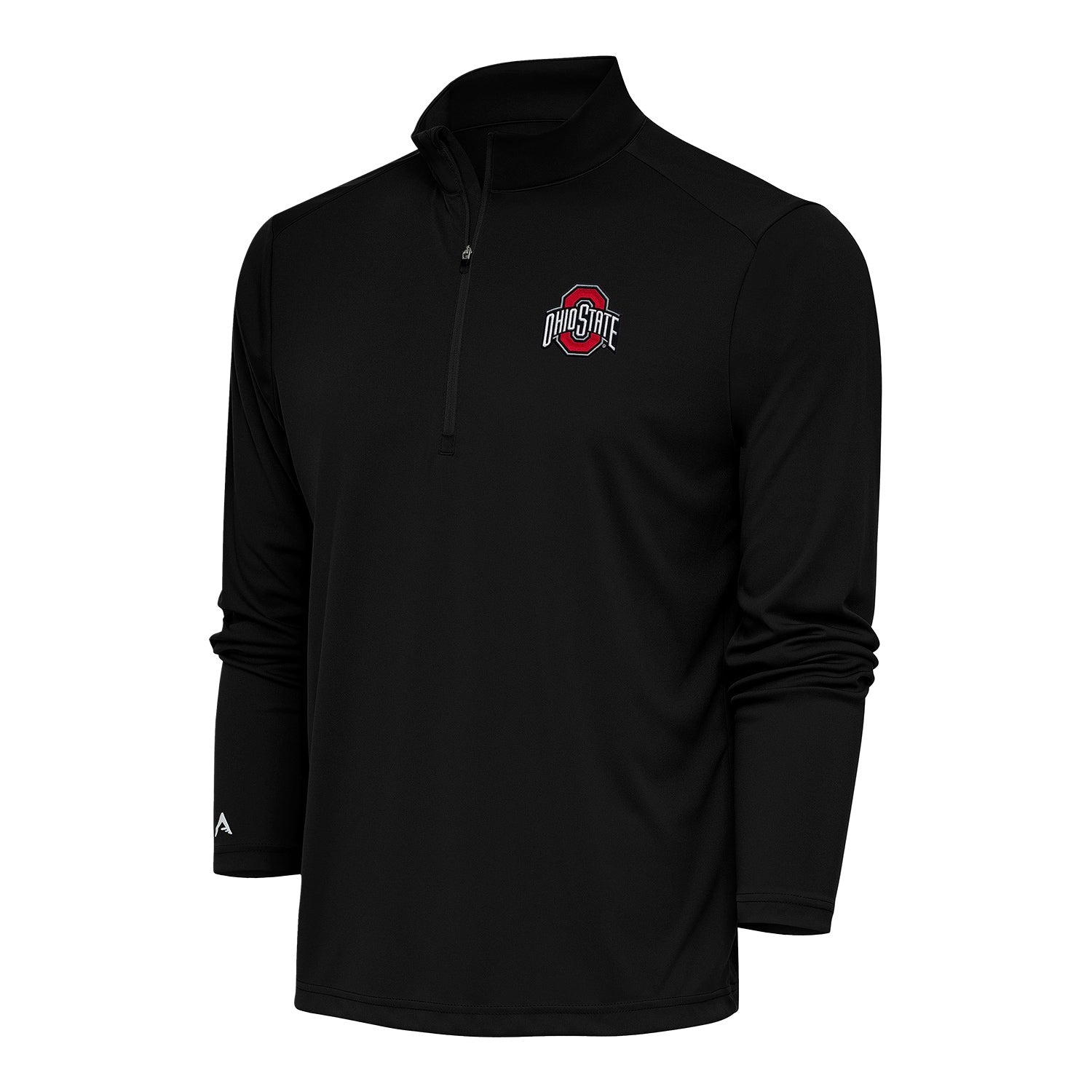 Ohio State Buckeyes Tribute 1/4 Zip Black Jacket - Front View