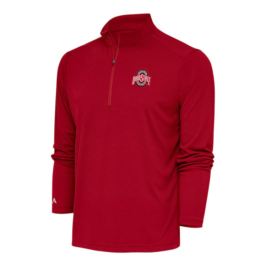 Ohio State Buckeyes Tribute 1/4 Zip Scarlet Jacket - Front View