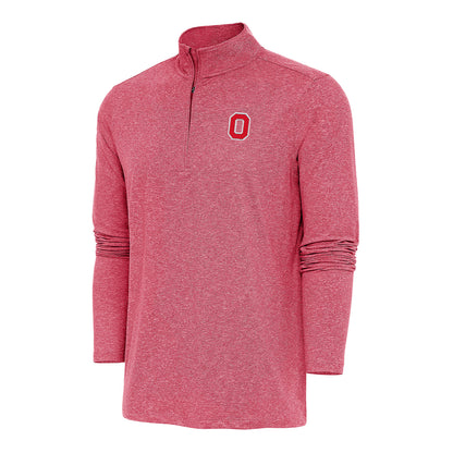 Ohio State Buckeyes Hunk 1/4 Zip Heather Scarlet Pullover Jacket - Front View