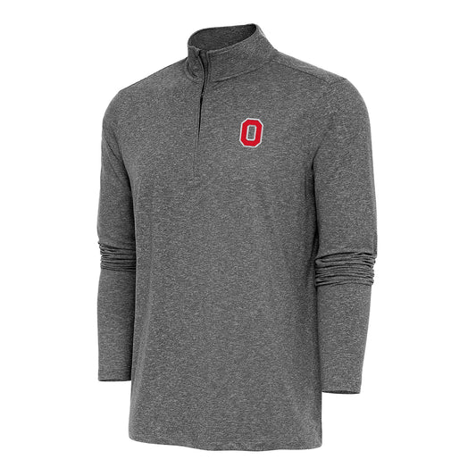 Ohio State Buckeyes Hunk 1/4 Zip Heather Black Pullover Jacket - Front View