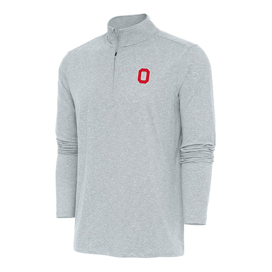 Ohio State Buckeyes Hunk 1/4 Zip Heather Gray Pullover Jacket - Front View