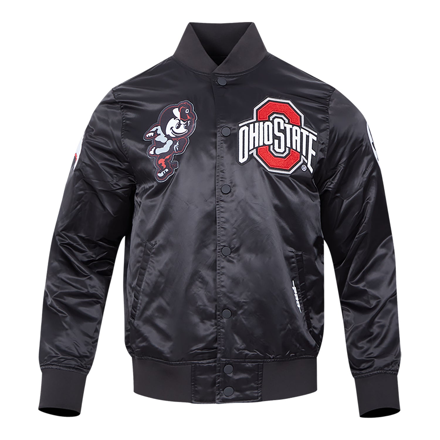 Ohio State Buckeyes Prostandard Classic Satin Jacket In Black - Front View