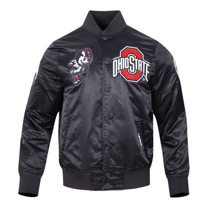Ohio State Buckeyes Prostandard Classic Satin Jacket In Black - Front View