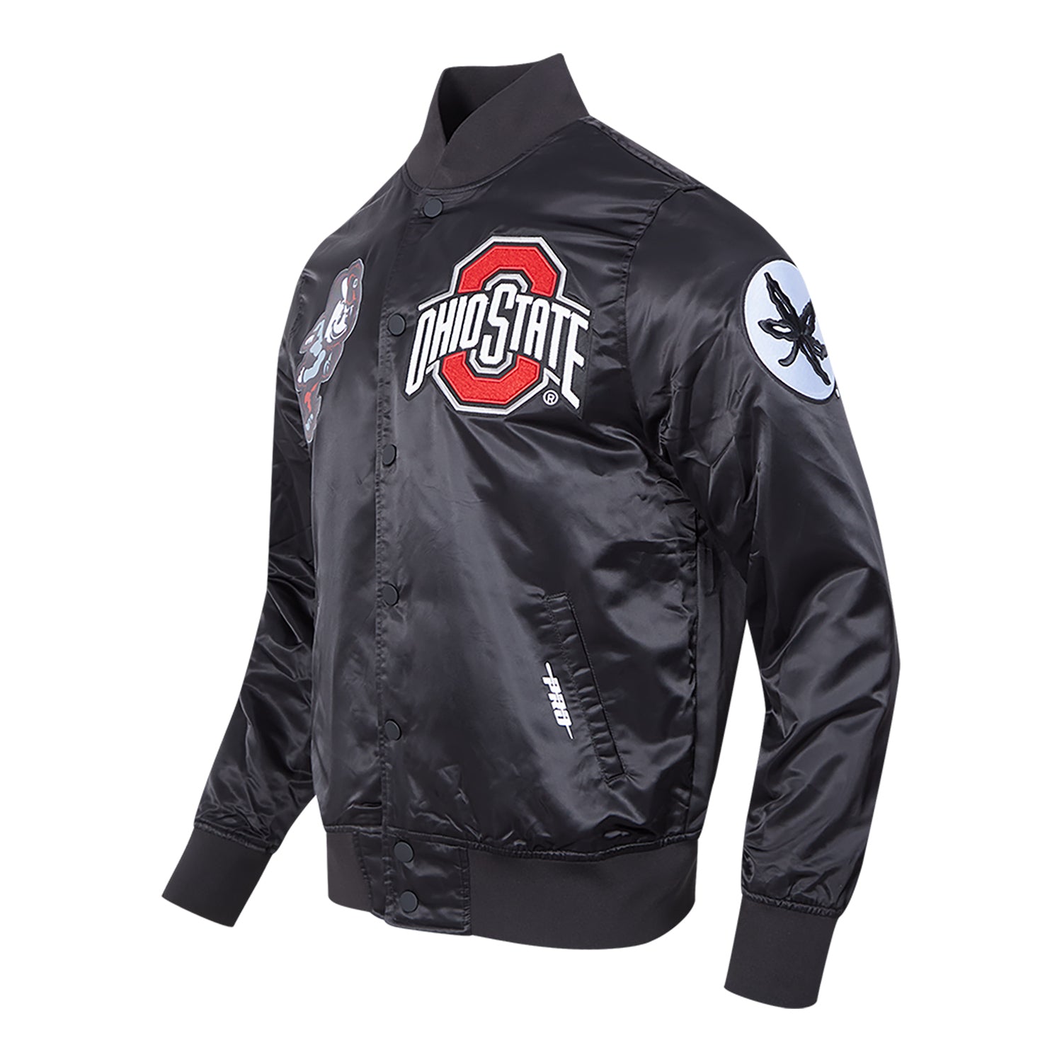 Ohio State Buckeyes Prostandard Classic Satin Jacket In Black - Front Side View