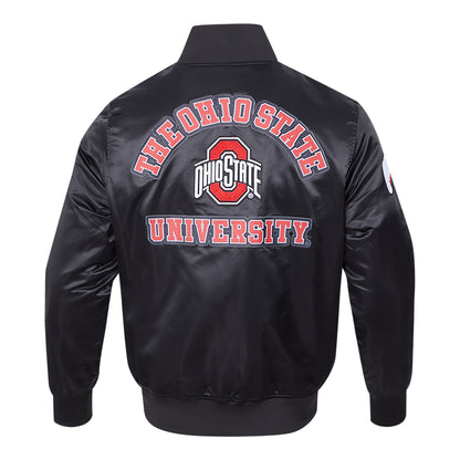 Ohio State Buckeyes Prostandard Classic Satin Jacket In Black - Back View