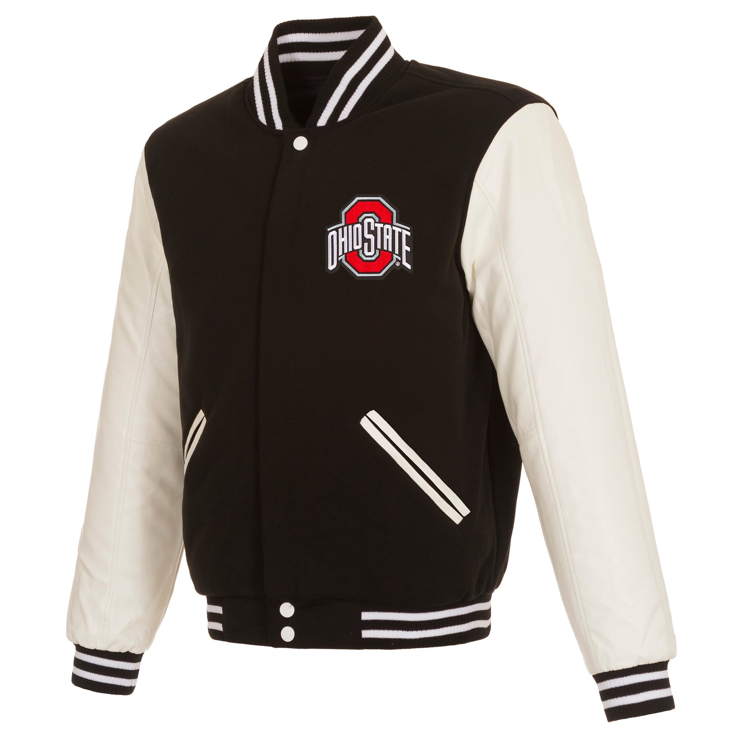 Ohio State Buckeyes Reversible Varsity Jacket - Front View