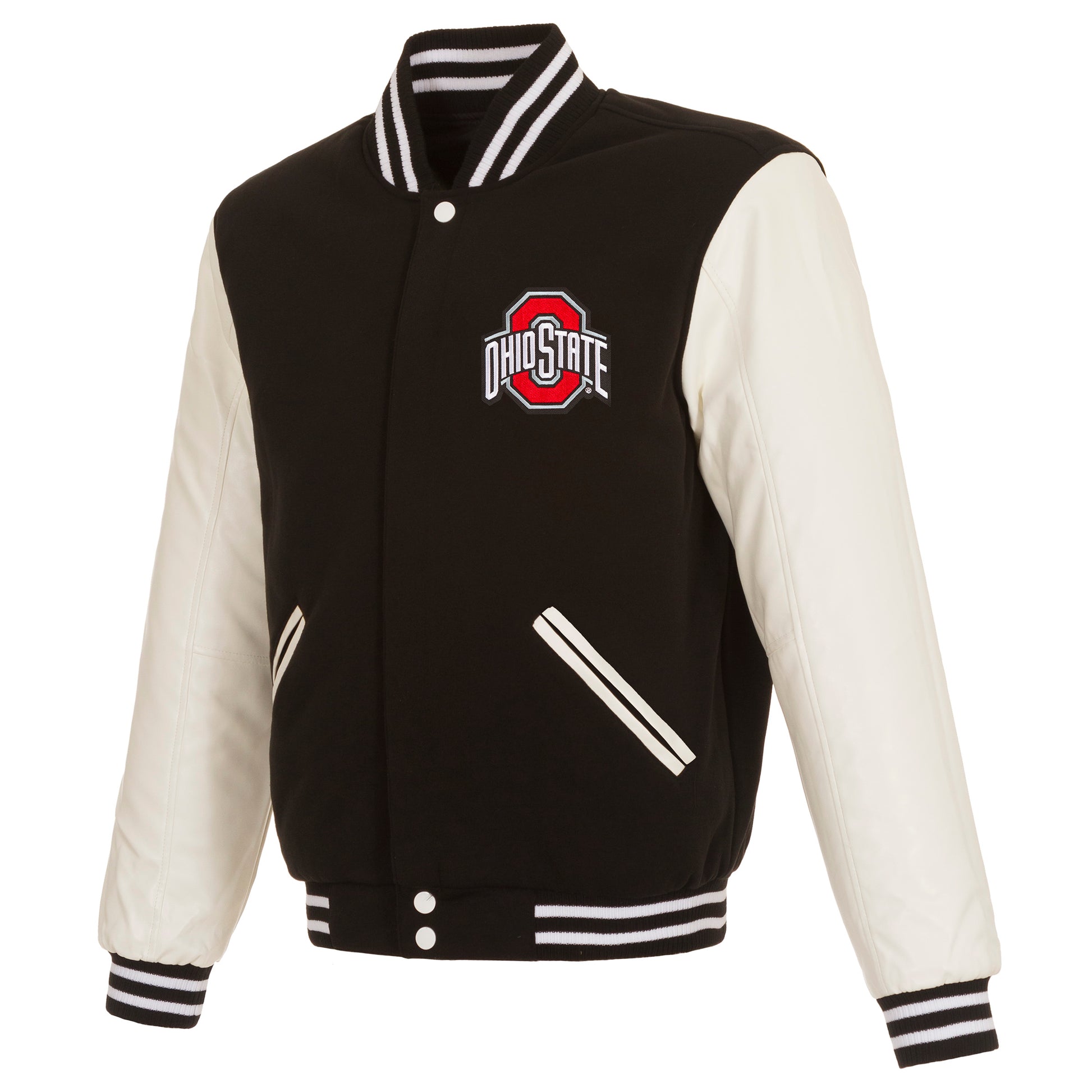 Ohio State Buckeyes Reversible Varsity Jacket - Front View