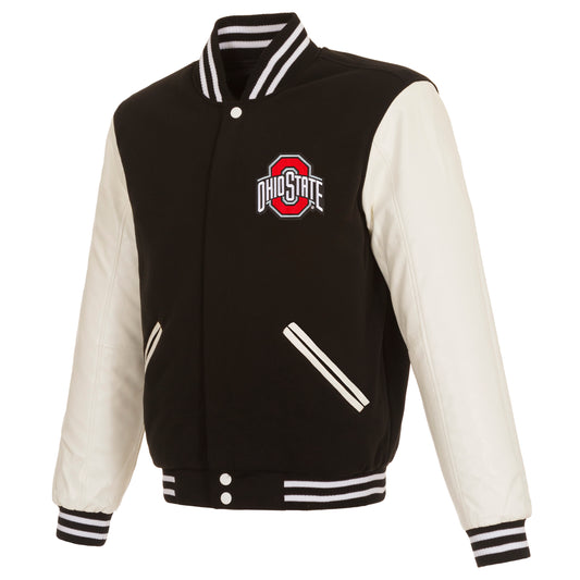 Ohio State Buckeyes Reversible Varsity Jacket - Front View