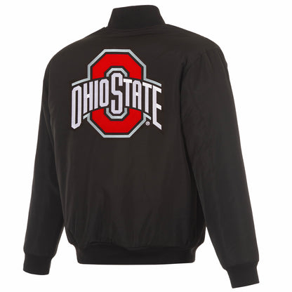 Ohio State Buckeyes Reversible Bomber Jacket - Back Black