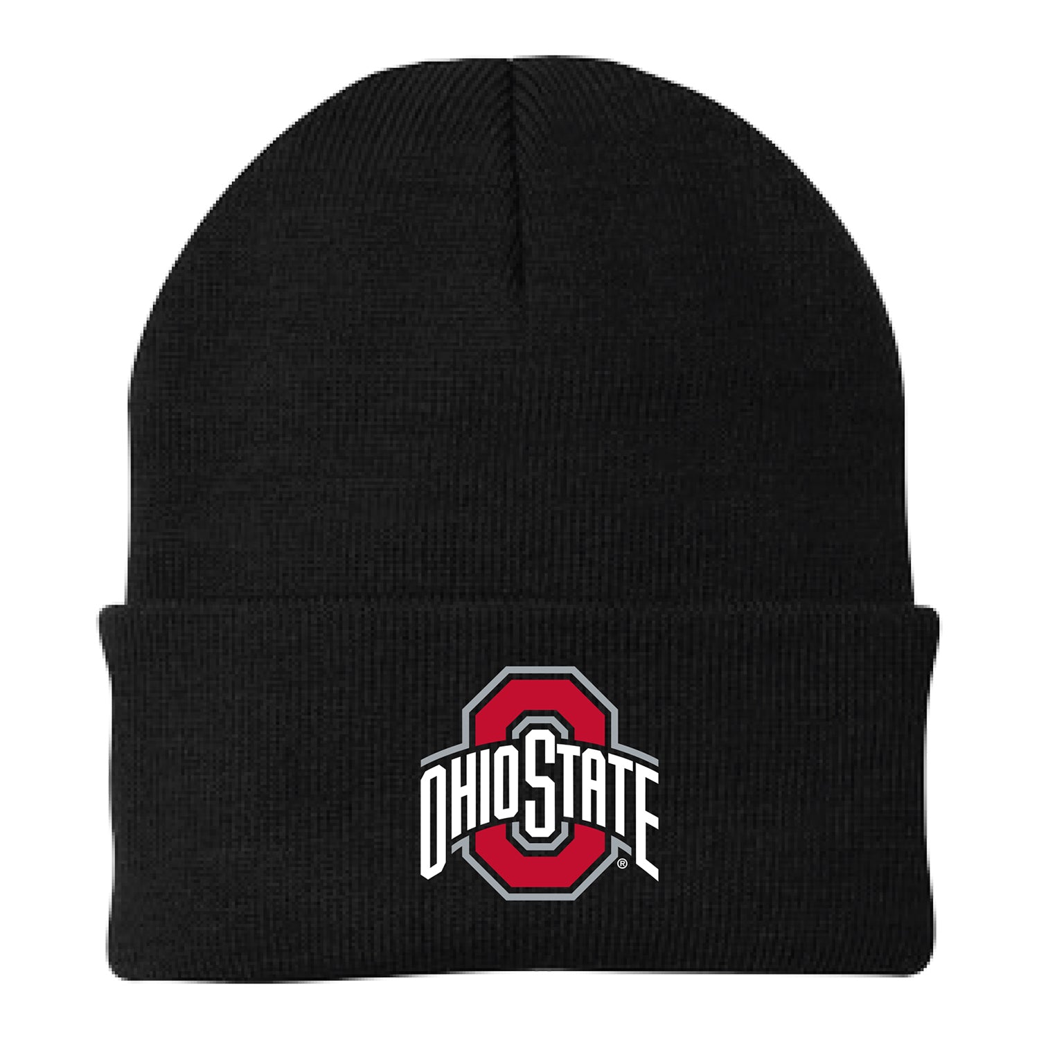 Ohio State Buckeyes Basic Cuff Knit Hat - In Black - Front View