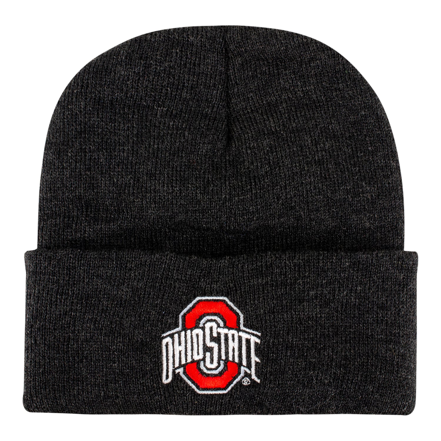 Ohio State Buckeyes Basic Cuff Knit Hat In Gray - Front View