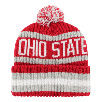 Ohio State Buckeyes Bering Stripe Scarlet Knit Hat - In Scarlet - Back View