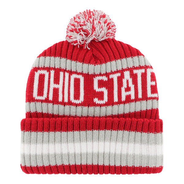 Ohio State Buckeyes Bering Stripe Scarlet Knit Hat - In Scarlet - Back View