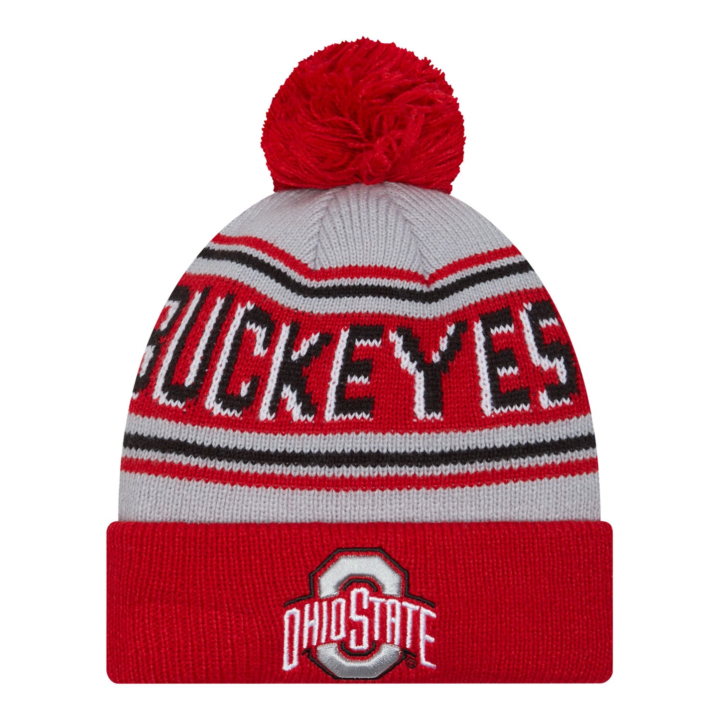 Ohio State Buckeyes Wordmark Scarlet Knit Hat - In Scarlet - Front View