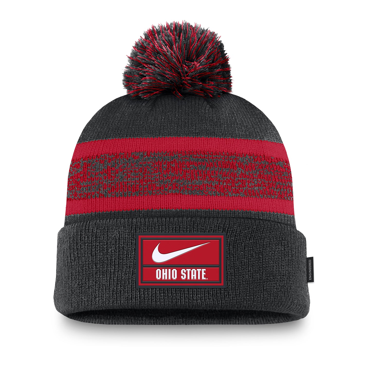 Ohio State Buckeyes Sideline Cuff Pom Knit Hat - Back View