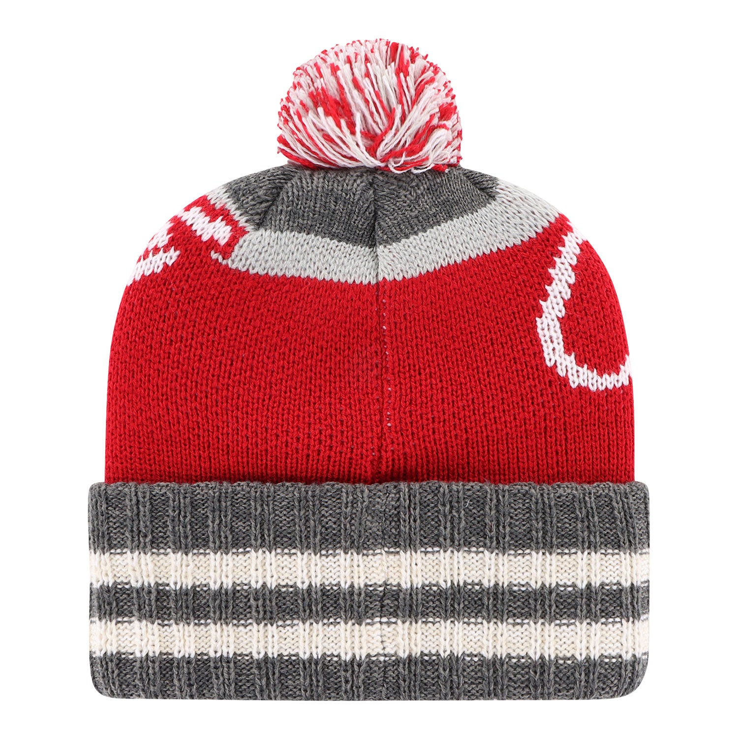 Ohio State Buckeyes Hyperbolic Cuff Pom Knit Hat - Back View