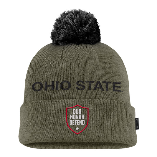 Ohio State Buckeyes Nike Our Honor Defend Pom Cuff Knit In Green - Front View