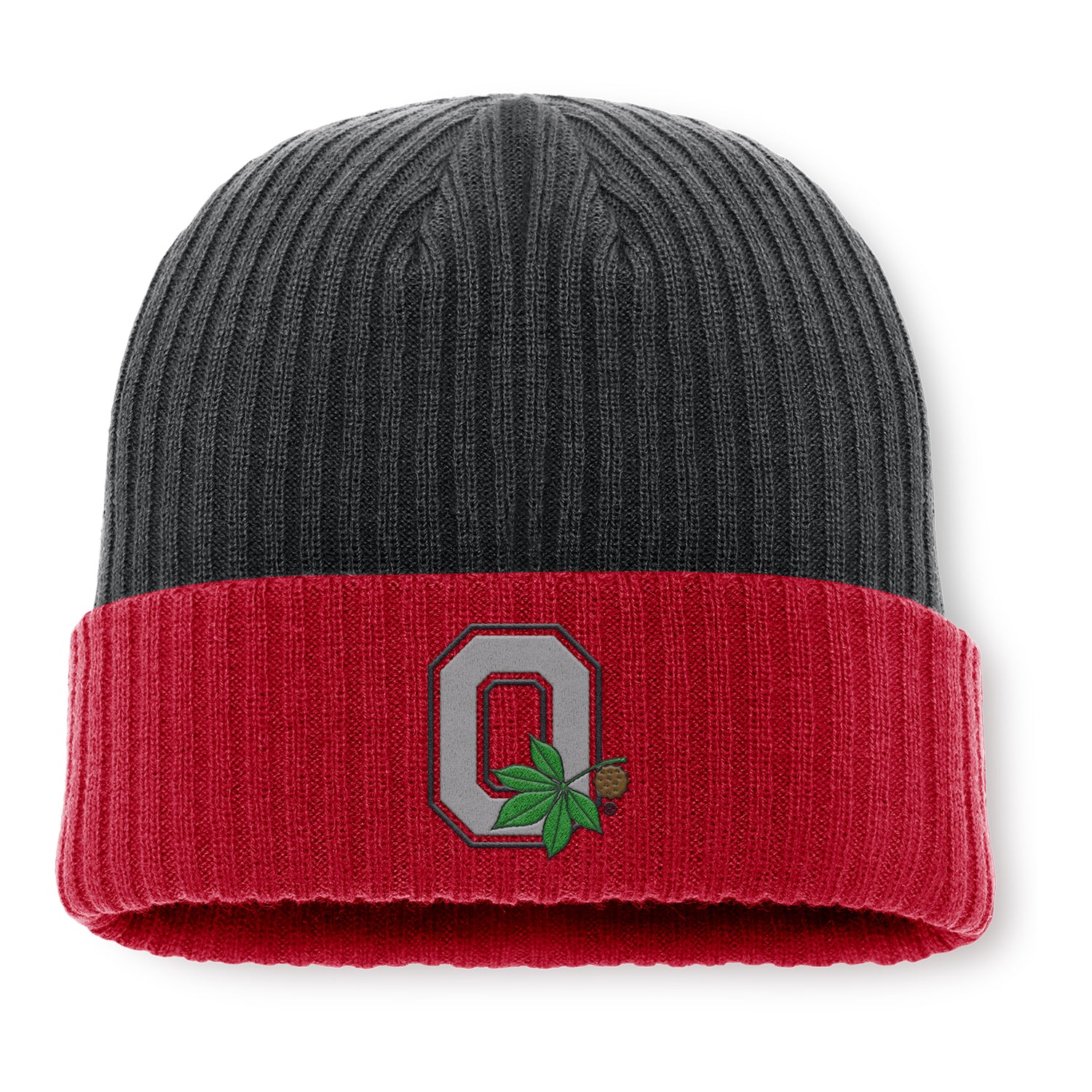 Ohio State Buckeyes Nike Peak Legacy Block O Beanie In Grey - Front View