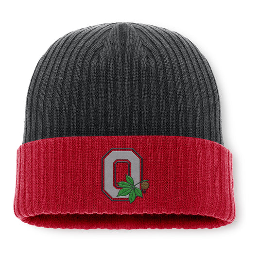 Ohio State Buckeyes Nike Peak Legacy Block O Beanie In Grey - Front View