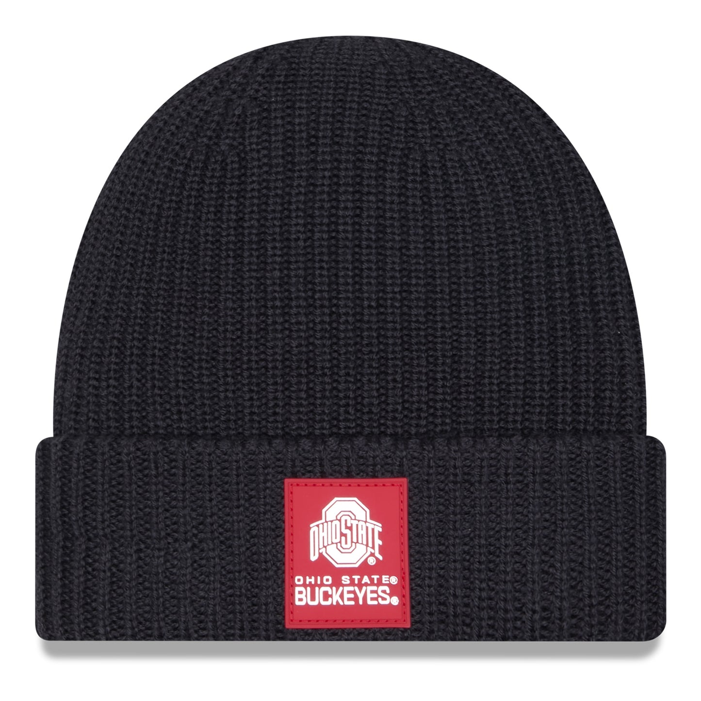 Ohio State Buckeyes College Black Beanie - Front View