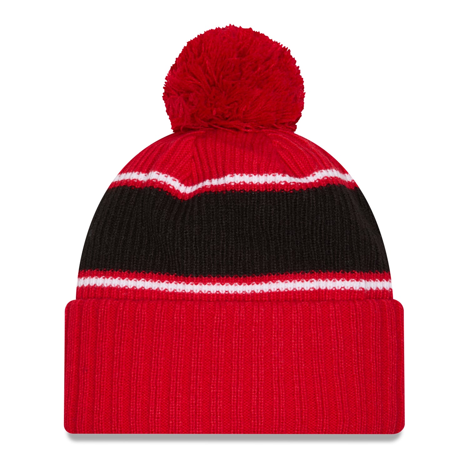 Ohio State Buckeyes New Era Classic Buckeyes Knit Pom Scarlet Beanie In Scarlet - Back View