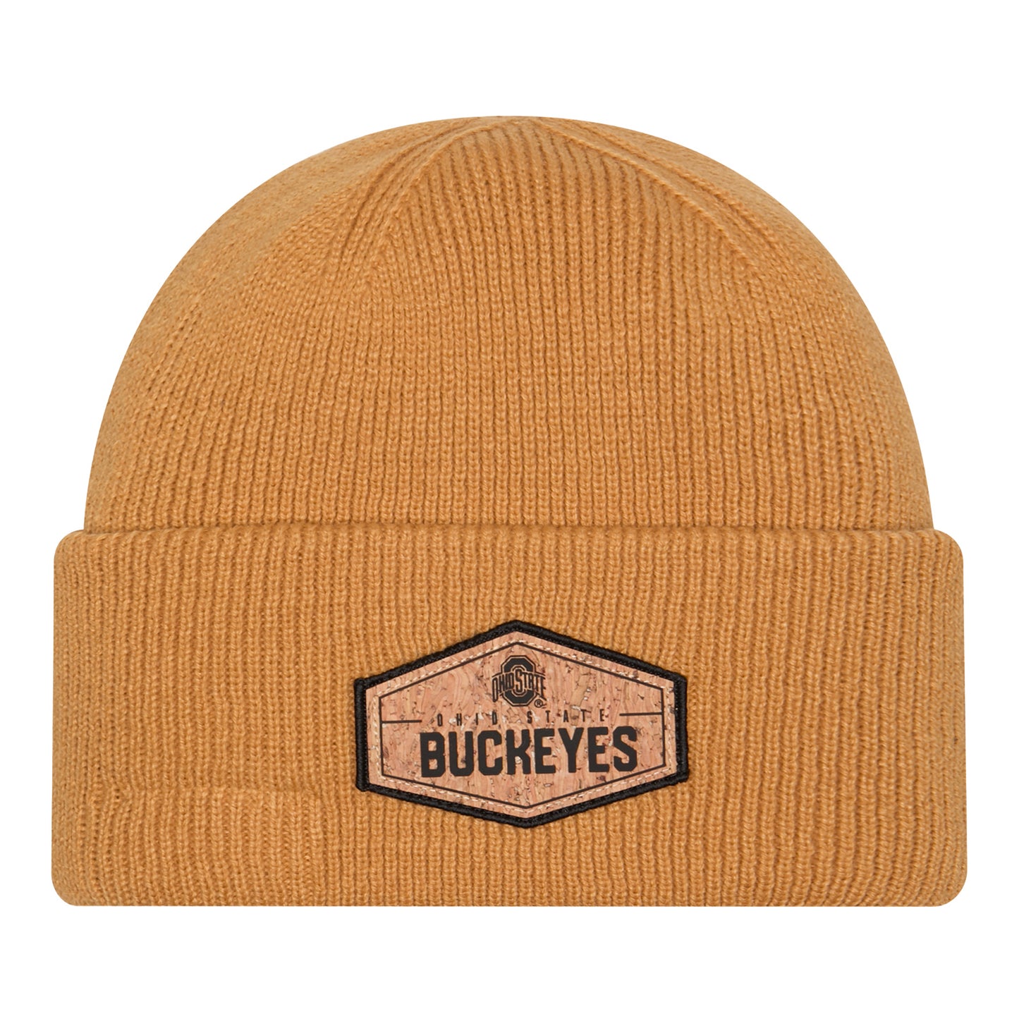 Ohio State Buckeyes New Era Classic Cork Patch Tan Beanie - Front View