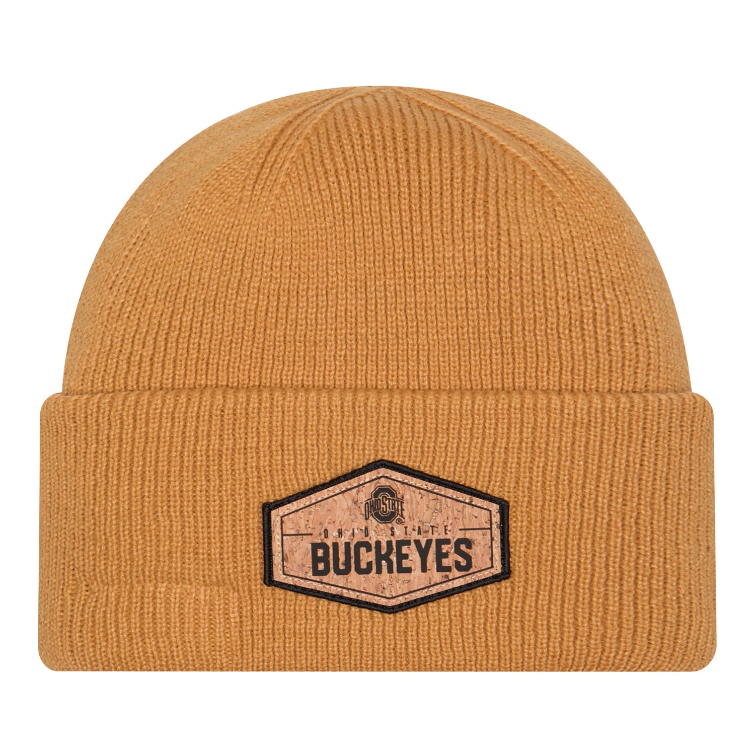Ohio State Buckeyes New Era Classic Cork Patch Tan Beanie - Front View