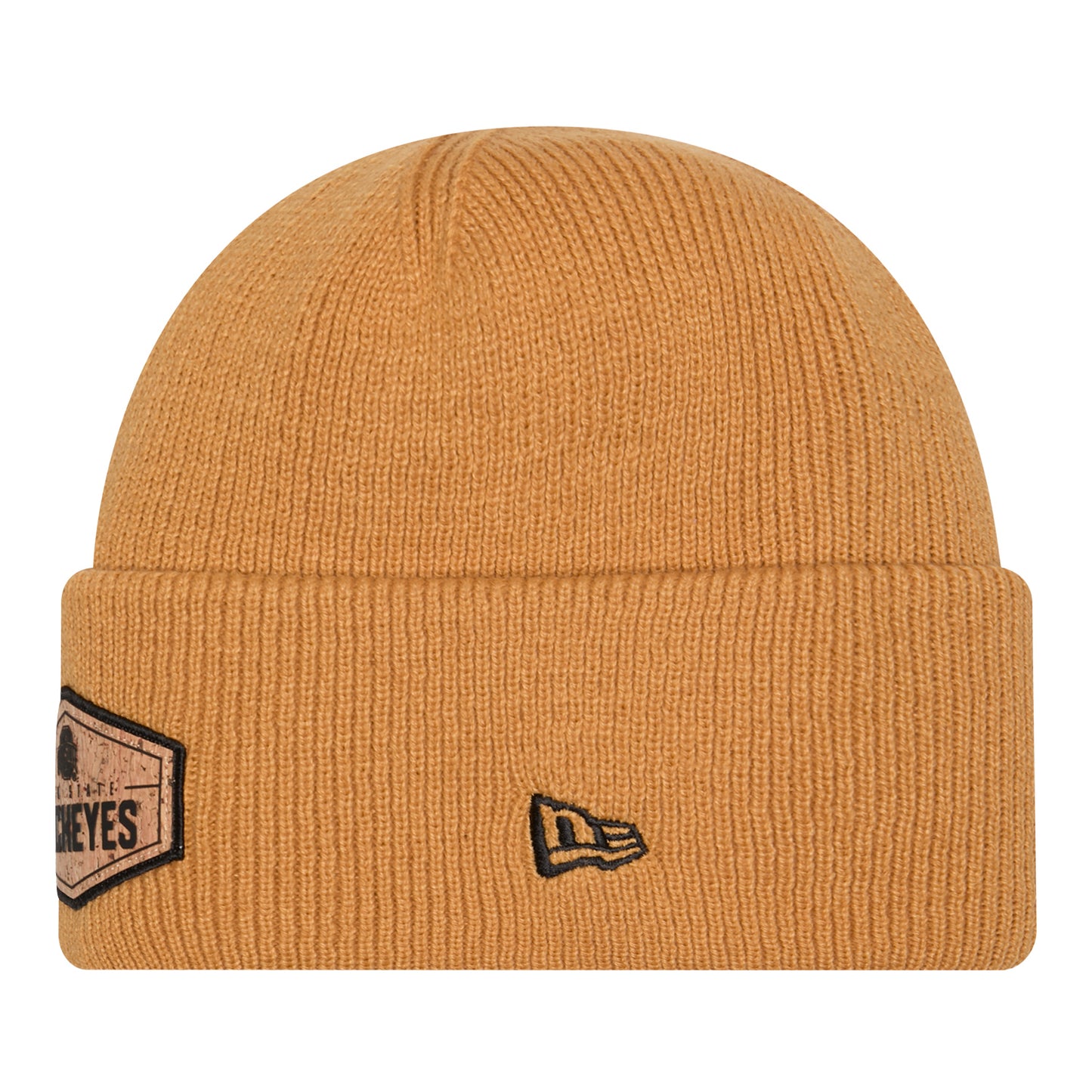 Ohio State Buckeyes New Era Classic Cork Patch Tan Beanie - Side View