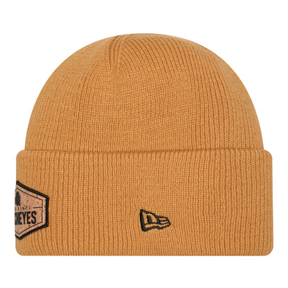 Ohio State Buckeyes New Era Classic Cork Patch Tan Beanie - Side View