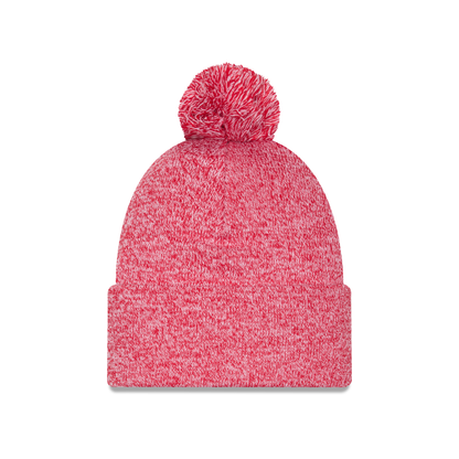 Ohio State Buckeyes New Era Marled Pom Scarlet Beanie - Back View