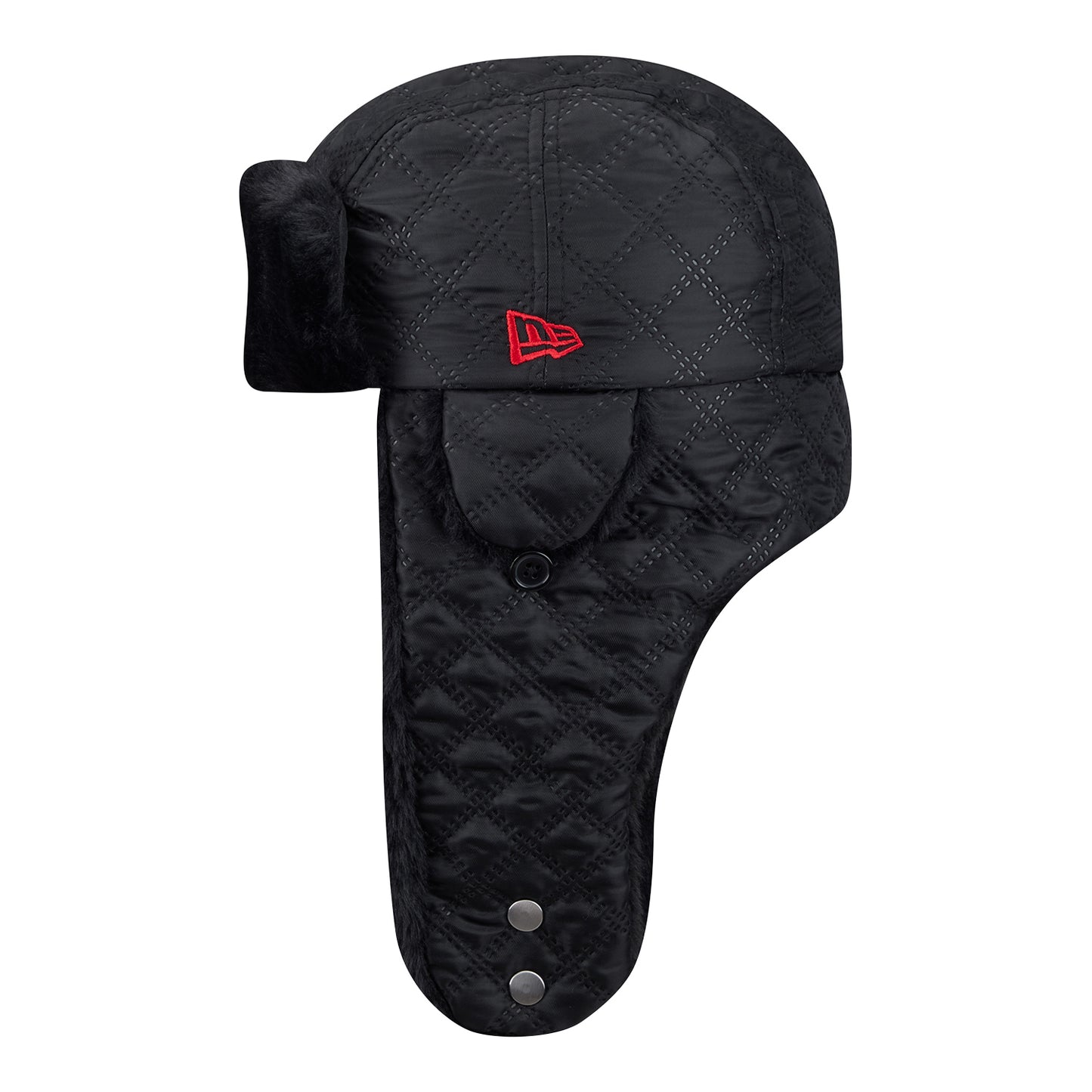 Ohio State Buckeyes New Era Quilted Trapper Hat - Left Side