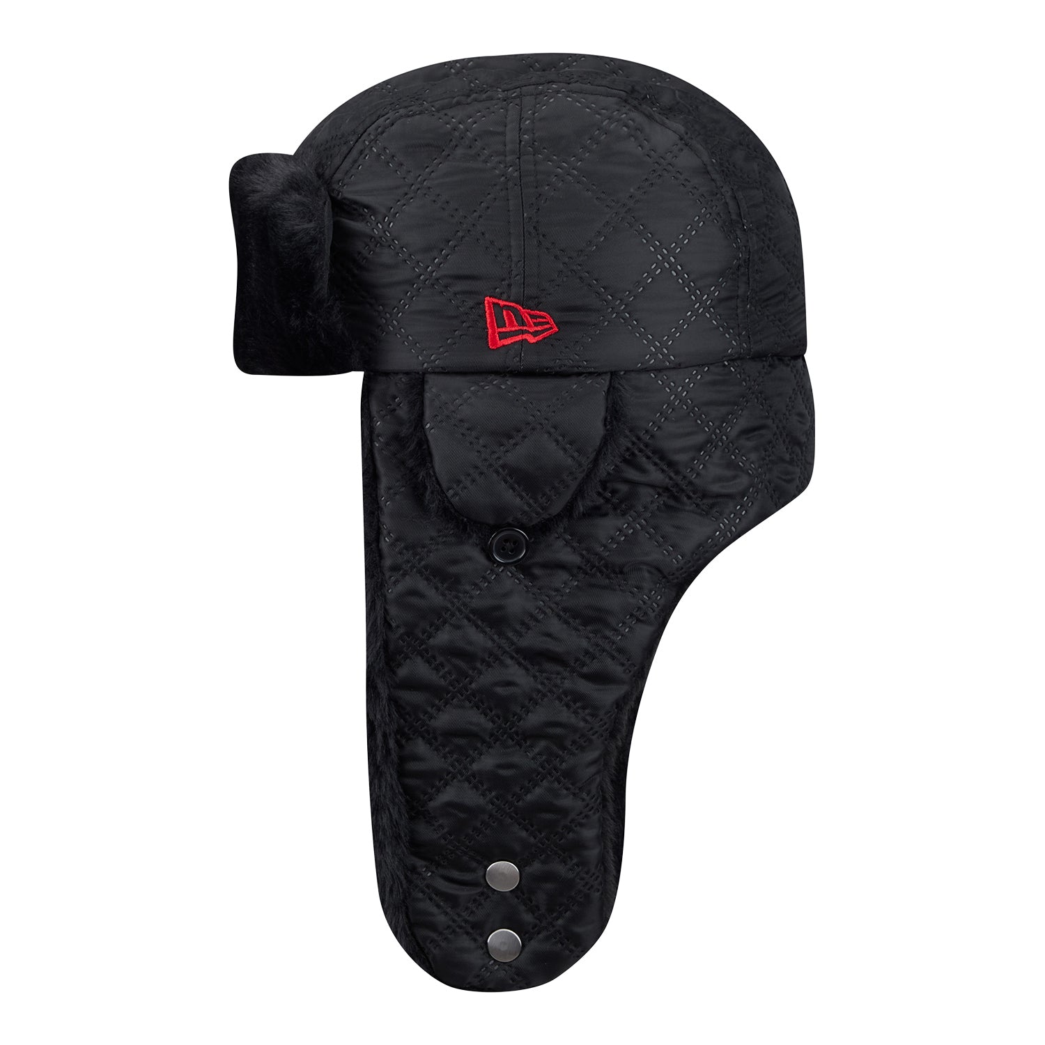 Ohio State Buckeyes New Era Quilted Trapper Hat - Left Side